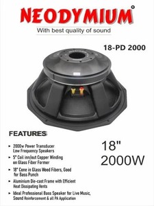 ลำโพงเสียงพลังสูง1850 PD ประสิทธิภาพสูงสุดพร้อมเอาต์พุต400W เบสลึกและเสียงชัดเจน - Product Image 3