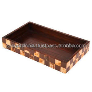 Plateau d'incrustation d'os fait main de luxe de qualité supérieure Beau rangement de coiffeuse pour salle de bain ou chambre à coucher d'Inde - Product Image 4