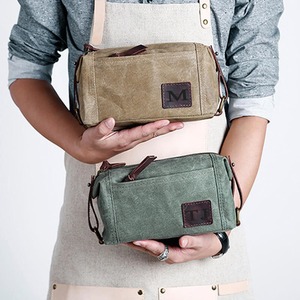 Bolsa de Aseo de Lona y Cuero, Impermeable, Organizador de Viaje, Neceser de Cosméticos, Bolsa de Viaje de Gran Capacidad LCTB-0073 - Product Image 2