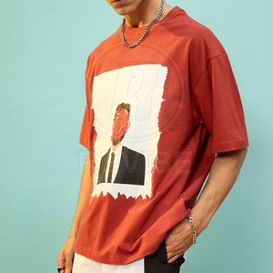 T-shirt décontracté moderne surdimensionné en coton 100% respirant à col rond, avec un confort premium et un design tendance - Product Image 3