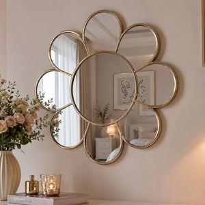Espejo de Pared Redondo de Latón Estilo Art Deco, a Prueba de Explosiones, con Borde Enmarcado, Ajustable, para Maquillaje, Sin Necesidad de Electricidad - Product Image 2