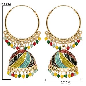 ต่างหูแบบติดหูทรงจัมก้าชุบทองแบบคลาสสิกประดับมุก - Product Image 2