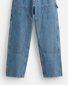 Custom High Quality Custom Men's Baggy Jeans Solid Pattern Vintage Style <b>Trousers</b> with <b>Drawstring</b> Closure Mens Denim Pants - Product Image 5