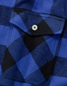 Chemise à manches longues en flanelle à carreaux bleu-noir pour homme Hardihood International HI-MFS-01, vêtement décontracté pour adulte, automne - Product Image 6