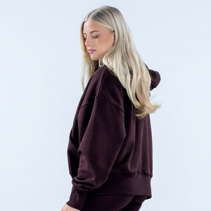 เสื้อฮู้ดดี้โอเวอร์ไซส์แบบใหม่ล่าสุดสำหรับผู้หญิง แขนเสื้อและชายเสื้อแบบริบ มีกระเป๋าหน้า เสื้อฮู้ดดี้แบบสวมหัวสำหรับผู้หญิง - Product Image 5