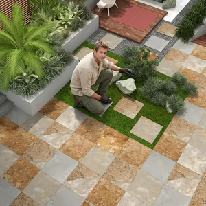 Baldosa de cerámica para exteriores 60x60cm rectificada resistente de porcelana colorida de listón Natural europeo de 20mm - Product Image 4
