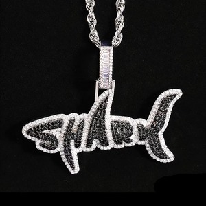 Colgante de Letra Personalizado de Plata 925 con Moissanita y Baño de Rodio, Estilo Hip Hop Bling para Raperos, Colgante Bicolor con Nombre - Product Image 3