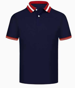 Polo pour homme personnalisé bleu marine foncé avec bordure contrastante, manches courtes, col, style golf, tenue décontractée et sportive - Product Image 1