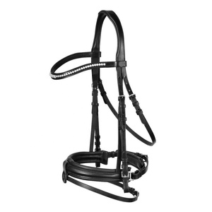 Brida de caballo de cuero sueco de alta calidad, cómoda perla de cristal, banda para la frente, riendas Web, manivela, diseño de banda para la nariz, disponible - Product Image 1