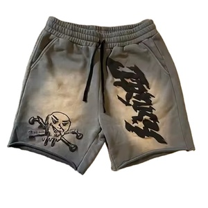 100% coton lavé à l'acide vente chaude français éponge courte tenue décontracté qualité supérieure hommes court - Product Image 1