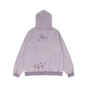 Nouveaux sweats à capuche pour hommes à manches longues, style pull-over, effet usé, couleur unie, pour l'extérieur, mode urbaine - Product Image 2