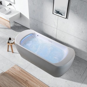 Bañera Acrílica Moderna Independiente y Ecológica con Grifo, Bañera de Esquina para Baño Interior, Ideal para Hoteles - Product Image 2