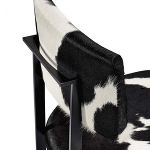 Modern Upholstered <b>Dining</b> <b>Chair</b> with Cowhide Pattern Metal Frame Contemporary Leather <b>Dining</b> <b>Chairs</b> - Product Image 6
