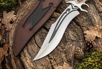 Couteau de survie et de chasse professionnel A&M Enterprises à lame fixe en acier inoxydable, pointe tombante, manche en os