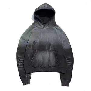 Sudadera con capucha personalizada para hombre, estilo vintage, desgastada, con efecto lavado ácido, salpicaduras de pintura y descolorida por el sol, de forro polar para invierno, estilo streetwear. - Product Image 4