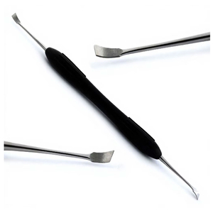Détartreur dentaire manuel ergonomique en acier inoxydable allemand, couleur argent, pour éliminer la plaque et le tartre, avec curettes - Product Image 1