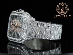 Reloj de Hombre Moderno de Acero Inoxidable con Diamantes Moissanite, Joyería de Lujo para Venta al por Mayor y Minorista - Product Image 6