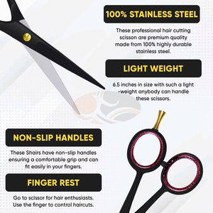 ชุดกรรไกรตัดผม JACKBILLY รุ่น Professional Black Gold ทำจากสแตนเลส สำหรับช่างตัดผม ใช้สำหรับตัดผม ซอยผม และจัดแต่งทรงผม - Product Image 5