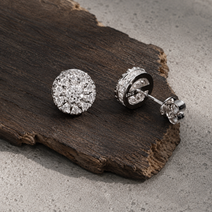 Custom 925 Sterling <b>Silver</b> Moissanite Cluster Stud <b>Earrings</b> Mens Hip Hop Round Ice <b>Earrings</b> Wholesale - Product Image 2
