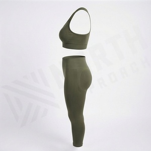 Custom Made Premium Yoga Set Workout Womens <b>Low</b> MOQ Gym Wear Latest Fashion Activewear Wholesale Clothing Customized - Product Image 3