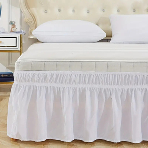 Ensemble de jupe de lit classique en polyester noir, uni, teint, lavable, pour usage domestique, 200TC, écologique, imperméable, avec service OEM et logo personnalisé - Product Image 5