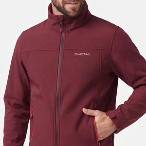 Manufacture Softshell Jacket Men Custom Embroidery Logo Waterproof Hiking Camping Jackets <b>Stand</b> Collar Softshell <b>Coat</b> Men's - Product Image 3