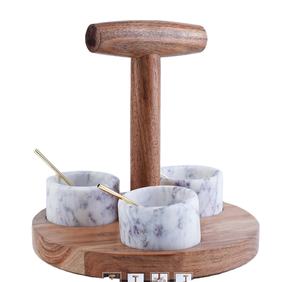 Elegante bandeja de madera natural para servir, diseño elegante para servir alimentos y platos elegantes con acabado natural - Product Image 1