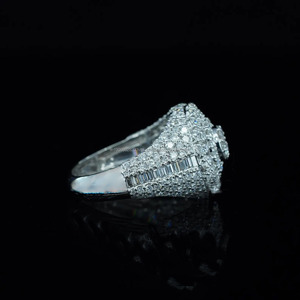 Bague de fiançailles pour homme en argent sterling 925 plaqué rhodium, style hip-hop bling-bling, bijou de déclaration pour rappeur, idéal pour les fêtes et les anniversaires - Product Image 5