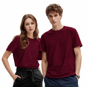 Men Women Front Knitted 180 Grams <b>Plain</b> White Short Sleeve Crew Neck <b>T</b>-<b>Shirt</b> Solid Casual Cotton Tee - Product Image 3