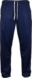 Chándal unisex azul marino con chaqueta de cremallera completa y paneles blancos, y pantalones a juego. Diseño deportivo transpirable de poliéster para adultos. - Product Image 3