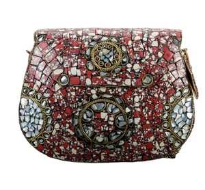 กระเป๋าคลัทช์ทำมือโลหะโมเสกกระเป๋าเงินแบบกล่องประดับด้วยลูกปัดดีไซน์ใหม่สูงกระเป๋าราตรีที่มีความสวยงามเป็นธรรมชาติ - Product Image 2