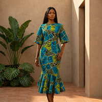 Kain Cetak Lilin Afrika Kain Katun Cetak Kain Ankara Kain Fashion Untuk Gaun Kaftan Pakaian Grosir Ekspor Inggris
