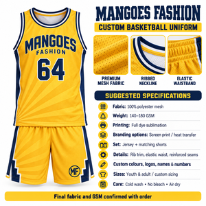 Ensemble d'uniformes de basket-ball personnalisés pour hommes, jaune et vert, col en V, avec shorts assortis, impression par sublimation, noms personnalisés, numéro d'équipe, 100% personnalisable - Product Image 6