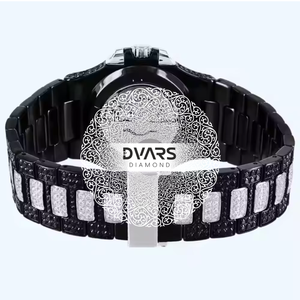 Reloj Dvars de Lujo con Diamantes Moissanite, 41 mm, Analógico, de Cuarzo, para Hombre, Correa de Acero Inoxidable, Caja Cuadrada, con Caja - Product Image 3