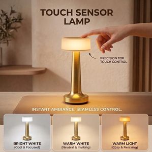Portable Rechargeable LED Table Lamp 2000mAh Battery <b>USB</b> <b>C</b> Charging Metal Gold Finish for Bedroom Living Room Home Decor - Product Image 3