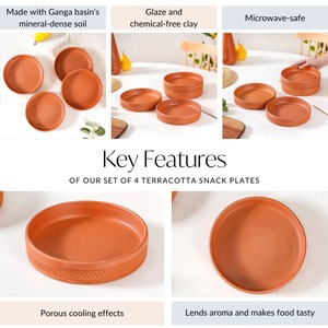 Plato Decorativo Ovalado de Terracota Hecho a Mano, Base para Macetas, Color Marrón Rústico, para Decoración del Hogar, Regalo de Inauguración, Centro de Mesa - Product Image 4