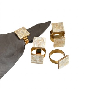 Ensemble de porte-serviettes en métal argenté de luxe pour mariage, fête, banquet, design élégant fleur et feuille, pour table de dîner formelle - Product Image 3