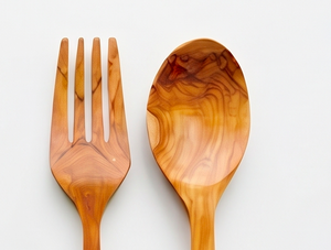 Ensemble de couverts en bois de qualité supérieure avec finition naturelle, parfait pour la table, les ustensiles de cuisine, les accessoires de table, l'hôtellerie et le camping. - Product Image 3