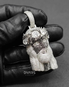 Pendentif Tête de Jésus Plaqué Or Sertie de Diamants Moissanite Personnalisé, Design Fait Main, Bijoux Hip Hop pour Hommes - Product Image 2