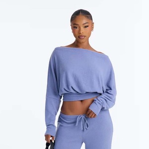 <b>Women's</b> Gray Hooded Crop Sweatshirt Full Sleeve Knitted <b>Zip</b>-<b>Up</b> Autumn Wear - Product Image 4