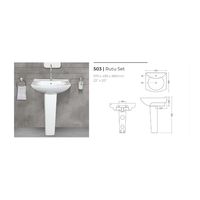 Lavabo en céramique de qualité supérieure, vasque sur pied 570x495x865mm, lavabo de salle de bain en porcelaine.