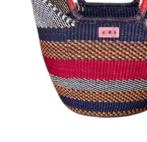 Branded Patch Seagrass <b>Handbags</b> Red Leather Handle Woven Straw Tote Bag Fashion Women <b>Summer</b> Beach Purse OEM ODM - Product Image 4