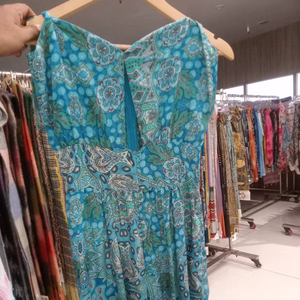 Latest Paisley Floral Print Women Sleeveless Cotton Regular Length <b>Boho</b> Summer Kurti Casual Party Resort Wear Stretchable Dress - Product Image 1