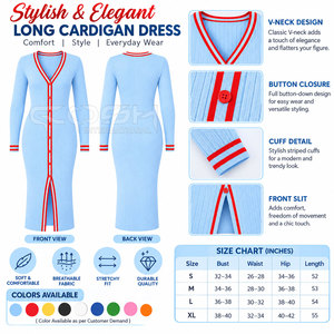 เสื้อคลุมคาร์ดิแกนถักไหมพรมแขนยาวคอวีเซ็กซี่ติดกระดุม ยี่ห้อ Cosh International Sorority Sisterhood สำหรับผู้หญิง - Product Image 6