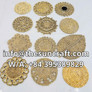 Dark Natural Seagrass <b>Placemats</b> Round Woven Table Mats Straw Charger Plates for Contrast Modern Table Decor - Product Image 6