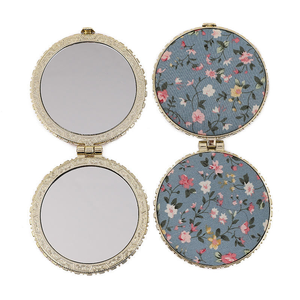 Miroir de poche floral de haute qualité, mini miroir de maquillage compact portable, miroir de maquillage pliable à deux faces, accessoire cosmétique vintage - Product Image 5
