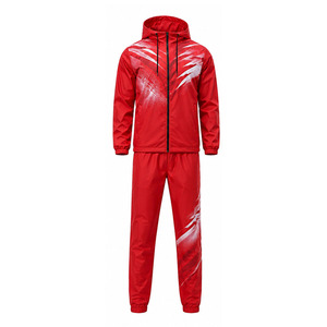Conjunto de Chaqueta Cortavientos con Capucha Personalizada para Hombre, Chaqueta de Poliéster Estampada, Pantalones Completos, Ropa Deportiva Ligera para Correr, Entrenamiento, Gimnasio, Aire Libre - Product Image 1