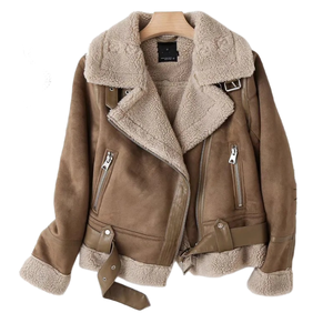 Unisex <b>Black</b> PU Leather Varsity <b>Jacket</b> <b>Faux</b> <b>Fur</b> Lining Zipper Closure Slim Fit Winter Moto Style Short Length Reversible Front - Product Image 6