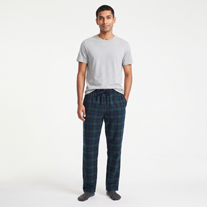 <b>Men</b> Cotton <b>Flannel</b> <b>Pajama</b> Pants Mid Waist Drawstring Plaid Pattern Winter Casual Loose Fit Breathable Woven Night Trousers - Product Image 6