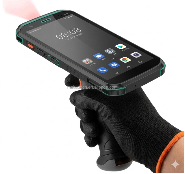 Robust Android 13 Barcode Scanner, 4GB+64GB Handheld PDA, 5.5 Inch Touchscreen, IP65 Rugged for Inventory Warehouse Logistics